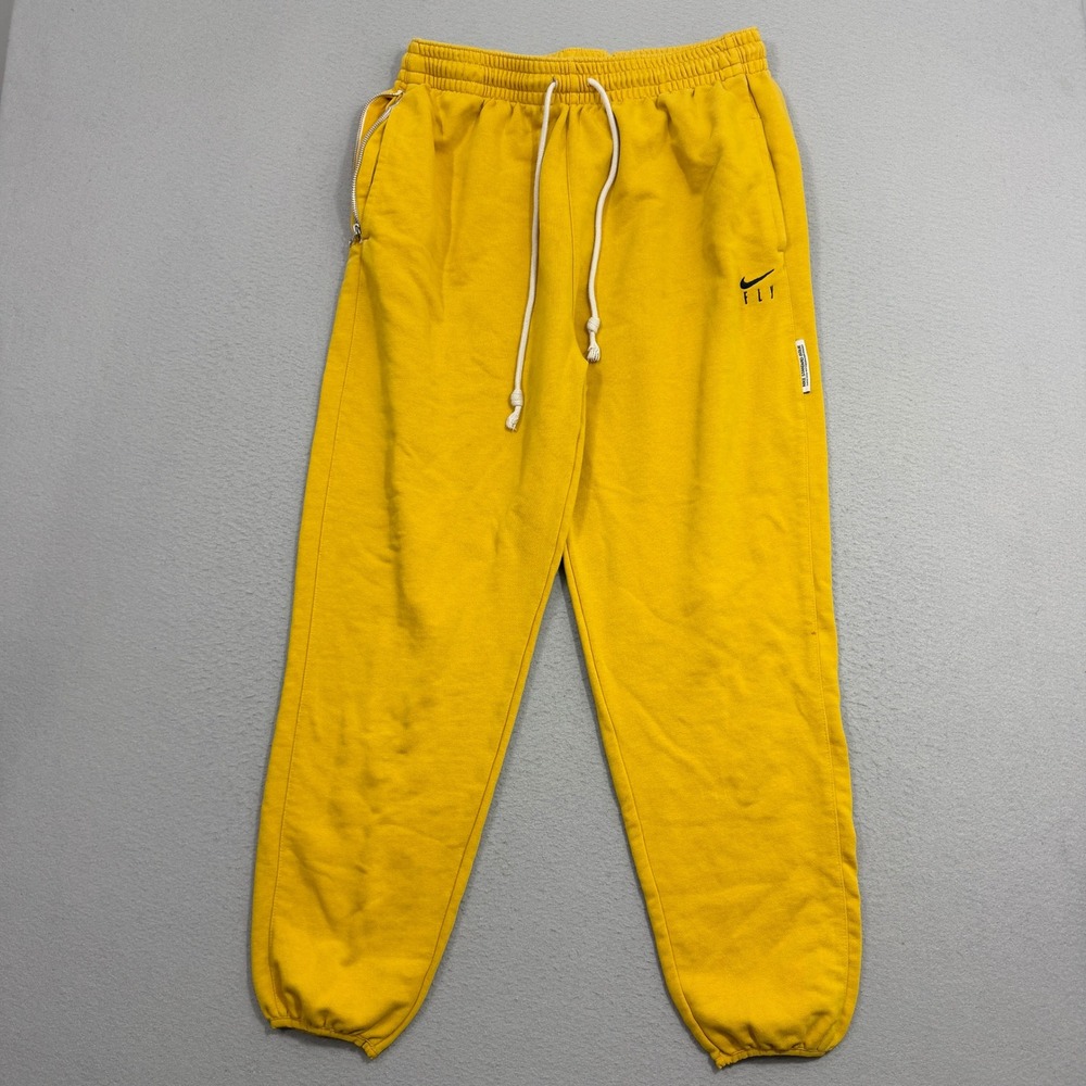 Nike Sweatpants Mens XL Yellow Standard Issue Fly Dri-FIT Joggers DA6465-752